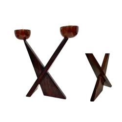 Geometric Candle Holders | X-Frame & Cone Designs | Sheesham Wood | LavishWood